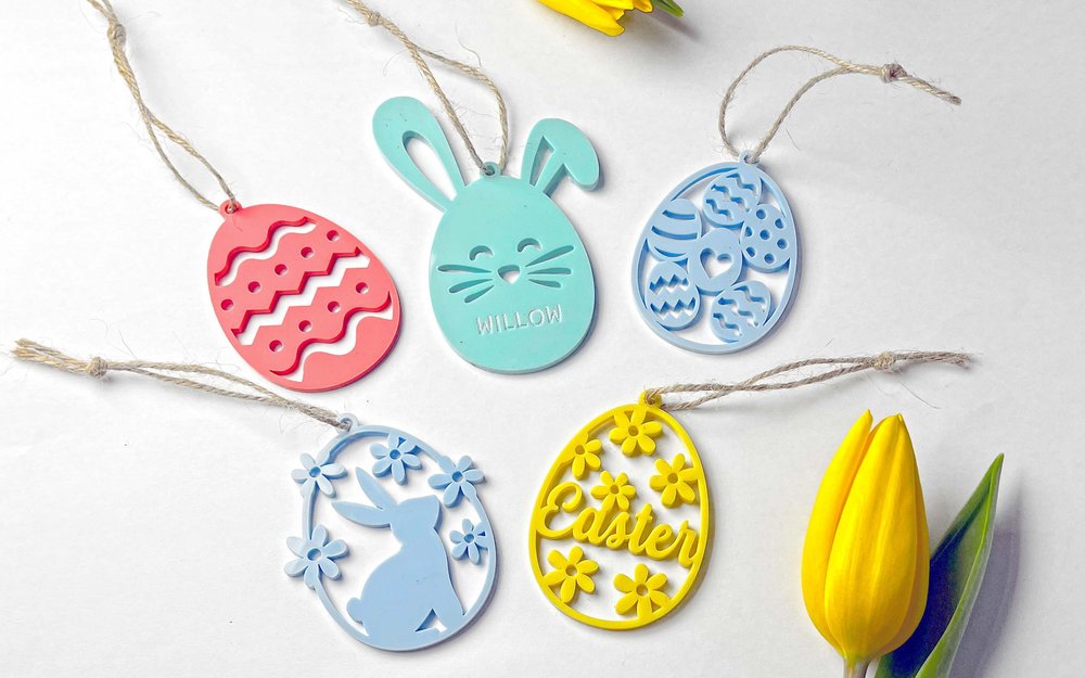 Hanging Easter Decoration Set in Pastel Hues