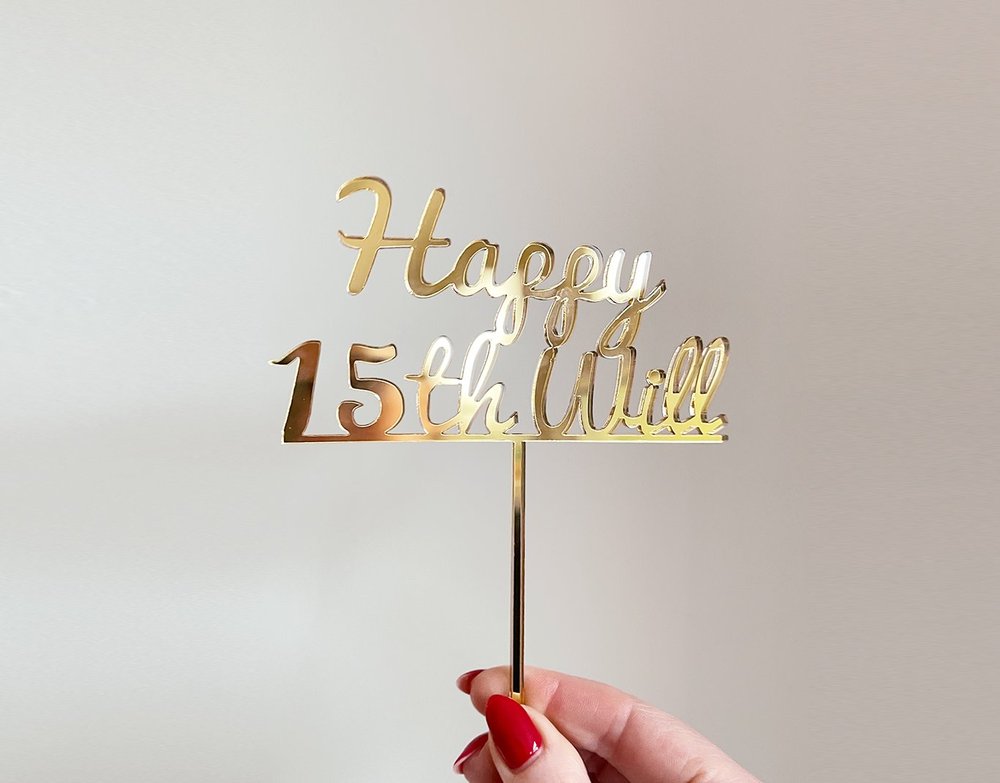 Personalised Birthday Cake Topper - Acrylic